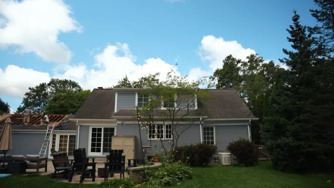 Home exterior before construction work